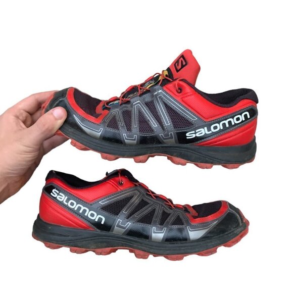 Salomon Fell Raiser Athletic Hiking Shoes Red - Picture 4 of 12